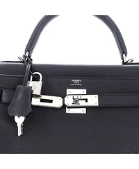 Kelly 28 Handbag Togo with Palladium Hardware