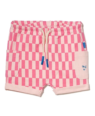 Mon Coeur Girls' Recycled Cotton Checkered Short - Baby
