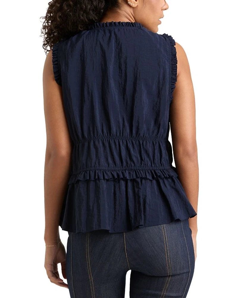 Taylum V Neck Ruffle Peplum Top