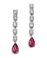 Bloomingdale's Fine Collection Ruby & Champagne Diamond Linear Drop Earrings