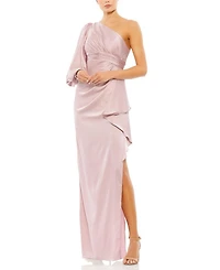 One Shoulder Bishop Sleeve Gown