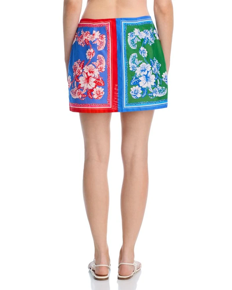 Floral Cover Up Mini Skirt