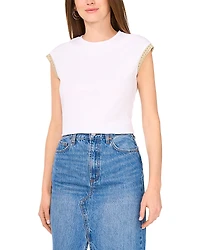 Vince Camuto Crocheted Trim Top