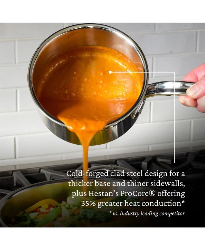 ProBond® Forged 1.5-Quart Professional Clad Stainless Steel Saucepan with Lid