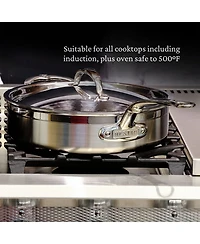 ProBond® Forged 10-Piece Professional Clad Stainless Steel Cookware Set with TITUM® Nonstick