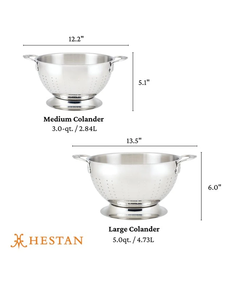 Provisions 2-Piece Stainless Steel Colander Set (3-Qt. & 5-Qt.)