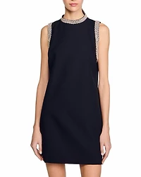 Short Dress with Rhinestone Trim