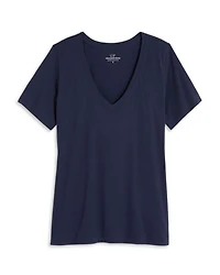 Striped V Neck Cotton Tee
