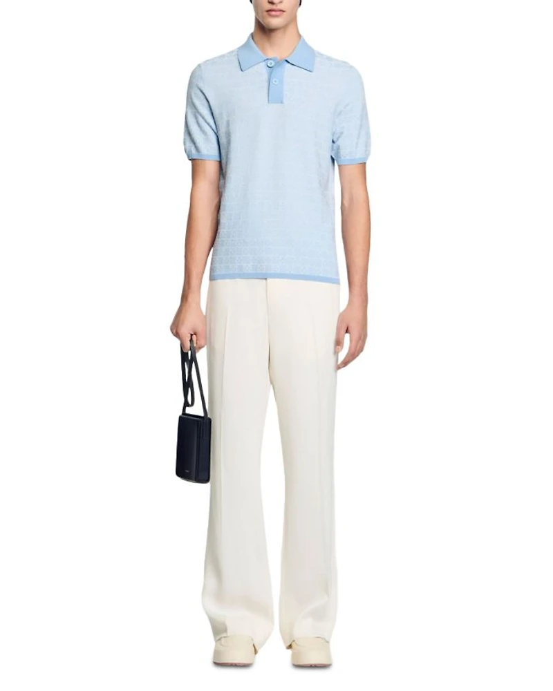 Square Cross Jacquard Polo Shirt
