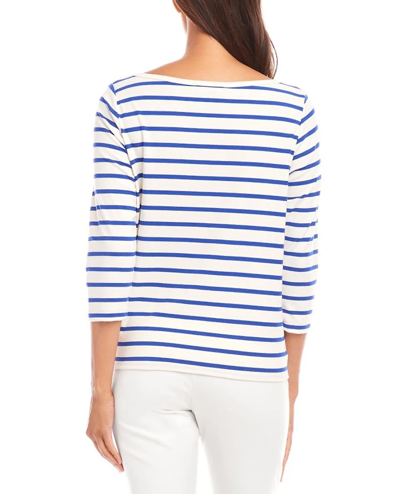 Striped Tie Front Top