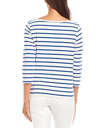 Striped Tie Front Top