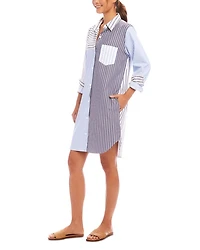 Mixed Stripe Shirtdress