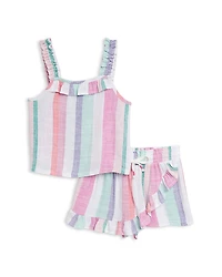 Splendid Girls' Striped Cotton Candy Tank & Skorts Set - Little Kid, Big Kid