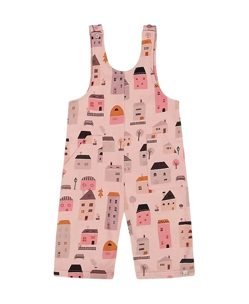 Deux par Deux Girls' Printed French Terry Overalls - Little Kid