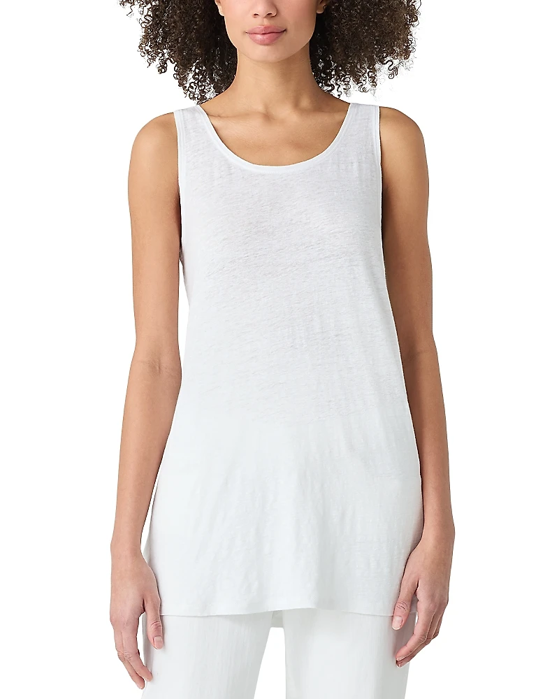 Eileen Fisher Scoop Neck Linen Tunic