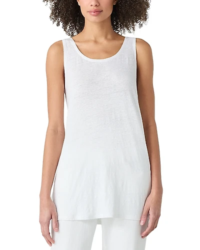 Eileen Fisher Scoop Neck Linen Tunic