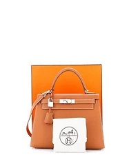 Kelly 28 Handbag Brown Epsom with Palladium Hardware