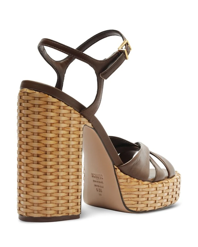 Women's Keefa Straw High Heel Platform Sandals