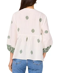 Neck Tie Peasant Blouse