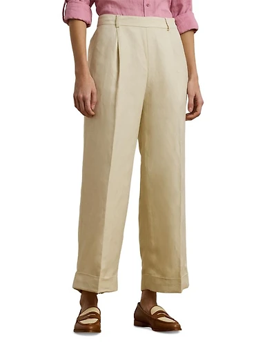 Linen Blend Twill Wide Leg Pant