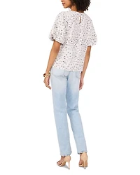 Crewneck Puff Sleeve Blouse