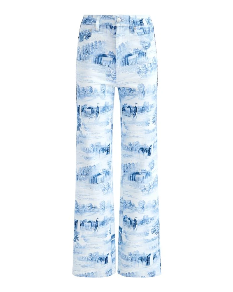 Weezy Printed High Rise Wide Leg Jeans Chateau