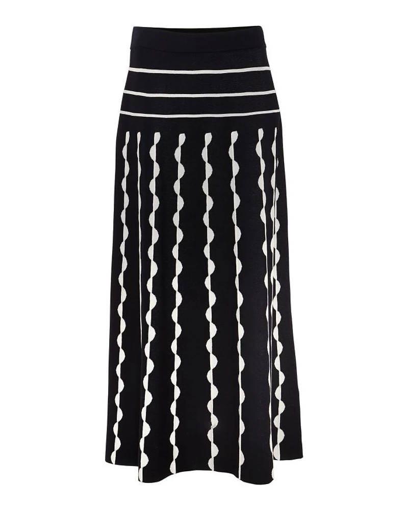 Liz Pleated Scalloped Skirt