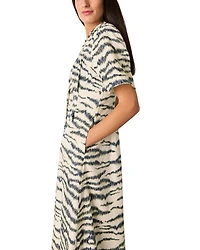 Feathered Tiger Midi Dress