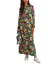 La DoubleJ Long Sleeve Swing Dress Temples Multicolor Print
