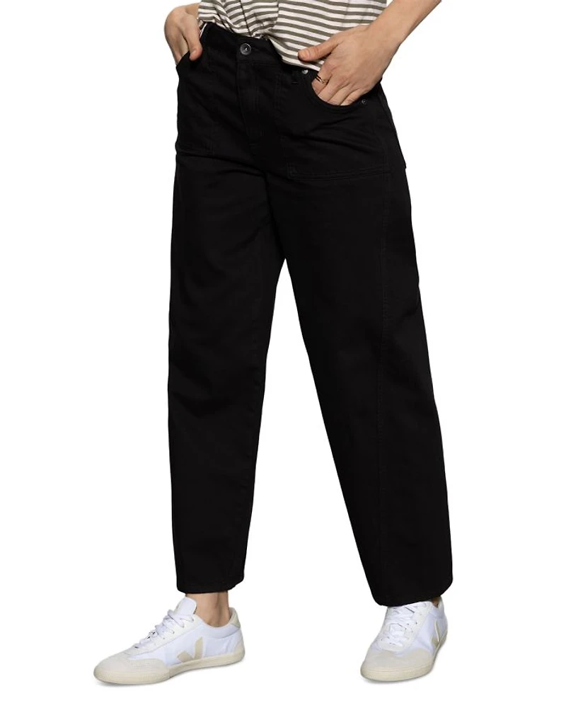 District High Rise Column Ankle Jeans Black