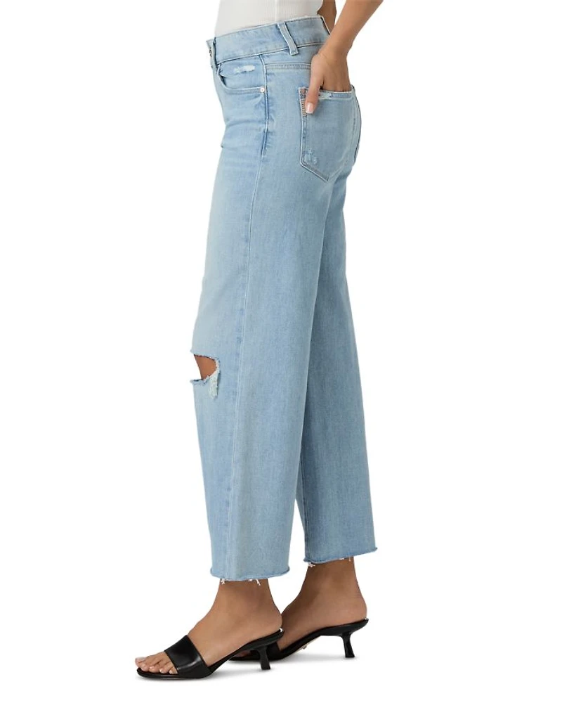 Sasha High Rise Wide Leg Cropped Jeans Maevedest