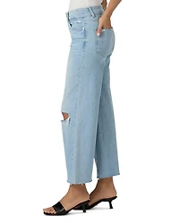 Sasha High Rise Wide Leg Cropped Jeans Maevedest