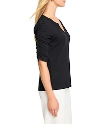 Ruched Elbow Sleeve Top