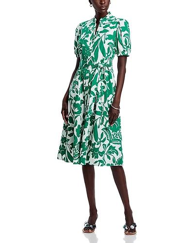 T Tahari Floral Print Belted Dress