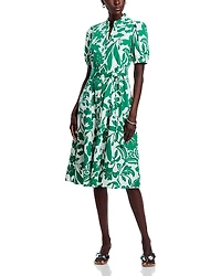 T Tahari Floral Print Belted Dress