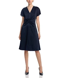 Boss Dulania Twist Front Flutter Sleeve Dress