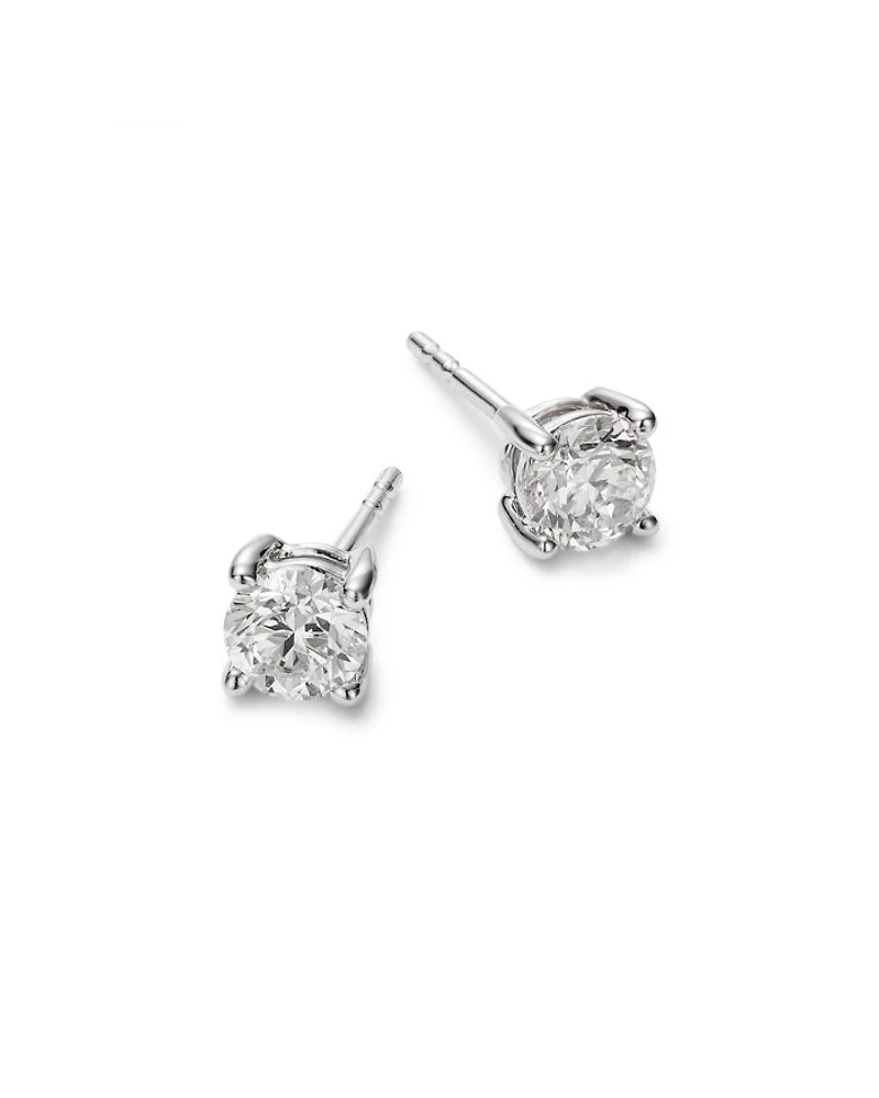 Diamond Certified Solitaire Studs 14K White Gold, 1.0 tcw, 1.50 and 2.0 tcw