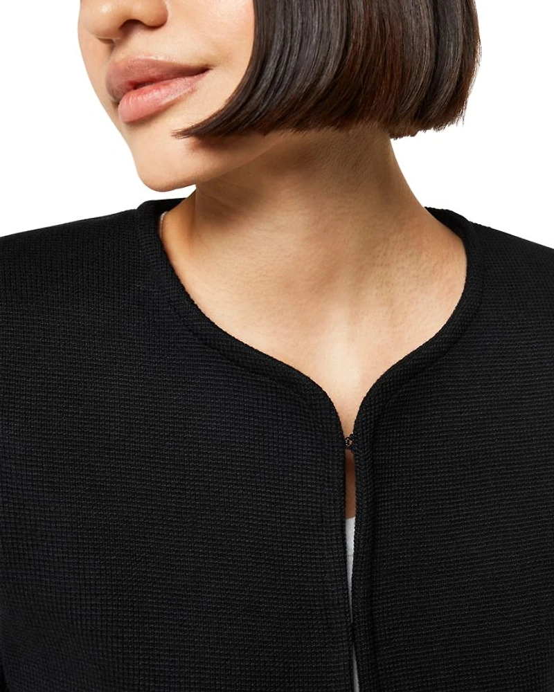 Collarless Jersey Jacket