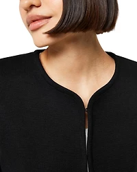 Collarless Jersey Jacket