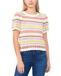 Pointelle Stripe Top