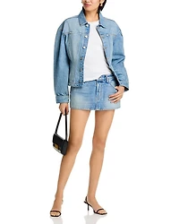 Cherry Denim Mini Skirt