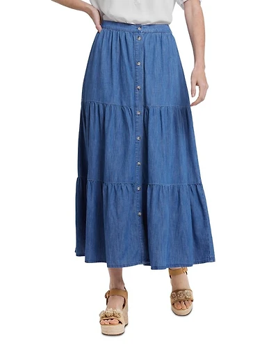 Everly Tiered Denim Maxi Skirt