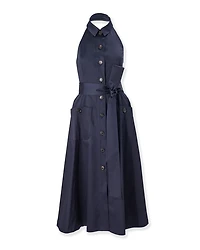 Collared Halter Midi Dress