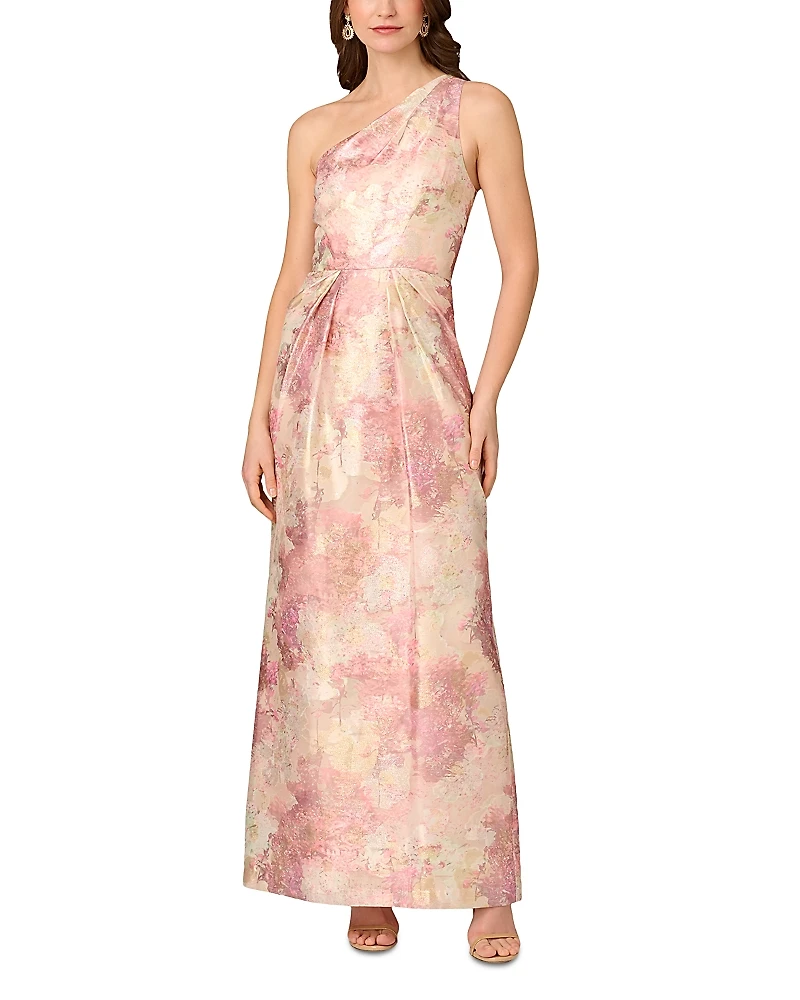 Aidan Mattox Printed Jacquard Gown