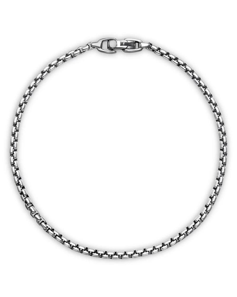 Men's Box Chain Bracelet Sterling Silver, 2.7mm