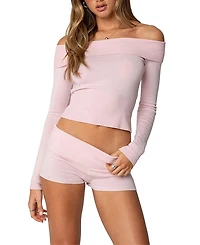 Edikted Jamie Fold Over Knit Top