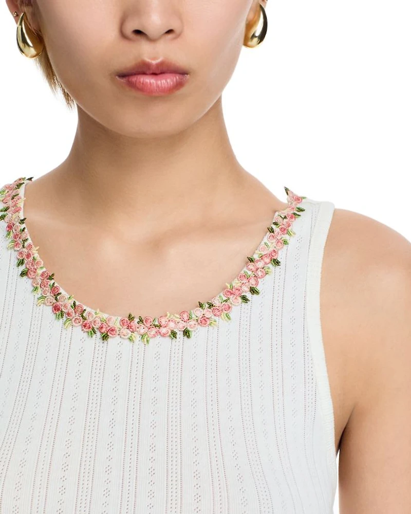 Allen Rose Trim Tank Top
