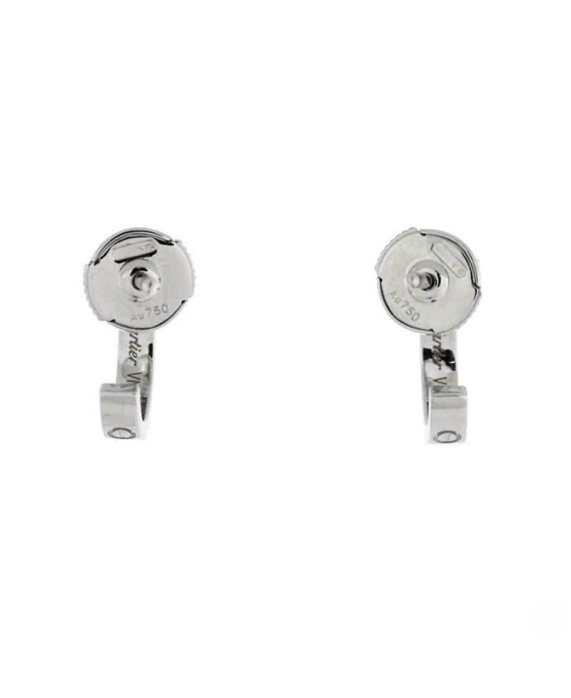 Small Love Hoop Earrings 18K White Gold