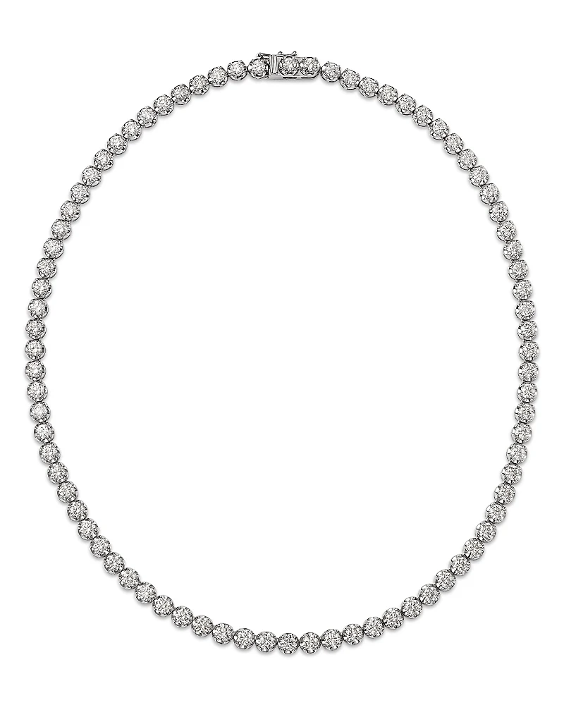 Bloomingdale's Fine Collection Certified Diamond Crown Set Tennis Necklace