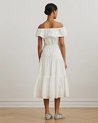 Cotton Off The Shoulder Tiered Dress